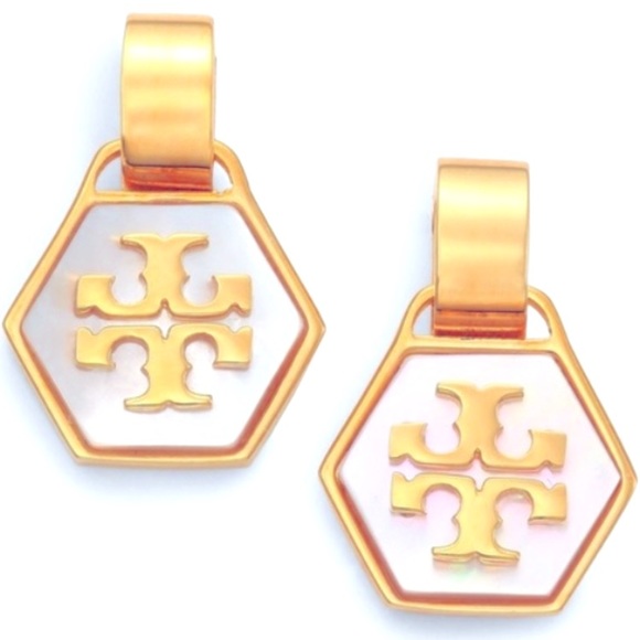 Tory Burch Jewelry Tory Burch Mother Of Pearl Hexagonal Logo Stud